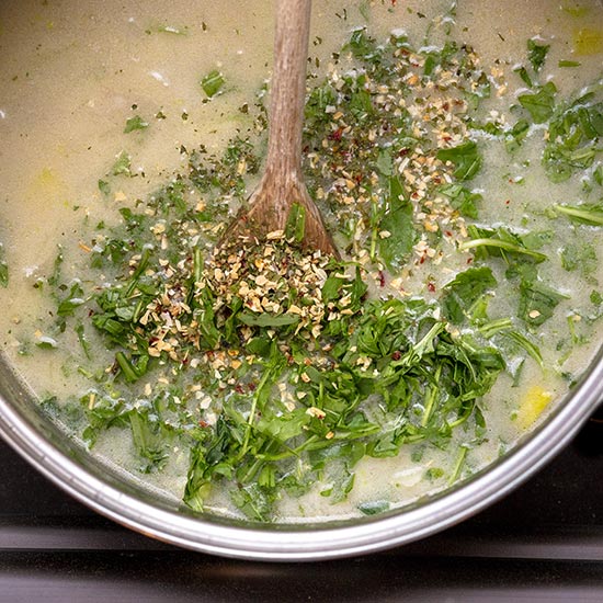 Chřestová polévka s rukolou - recept krok 4